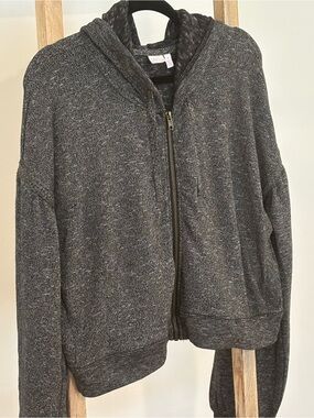 NWT Make + Model Charcoal Gray Zip Cropped Hoodie XL